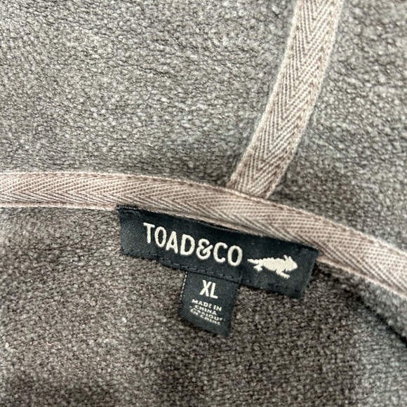 Toad&Co taupe hemp organic cotton long open hooded cardigan XL - Picture 3 of 10